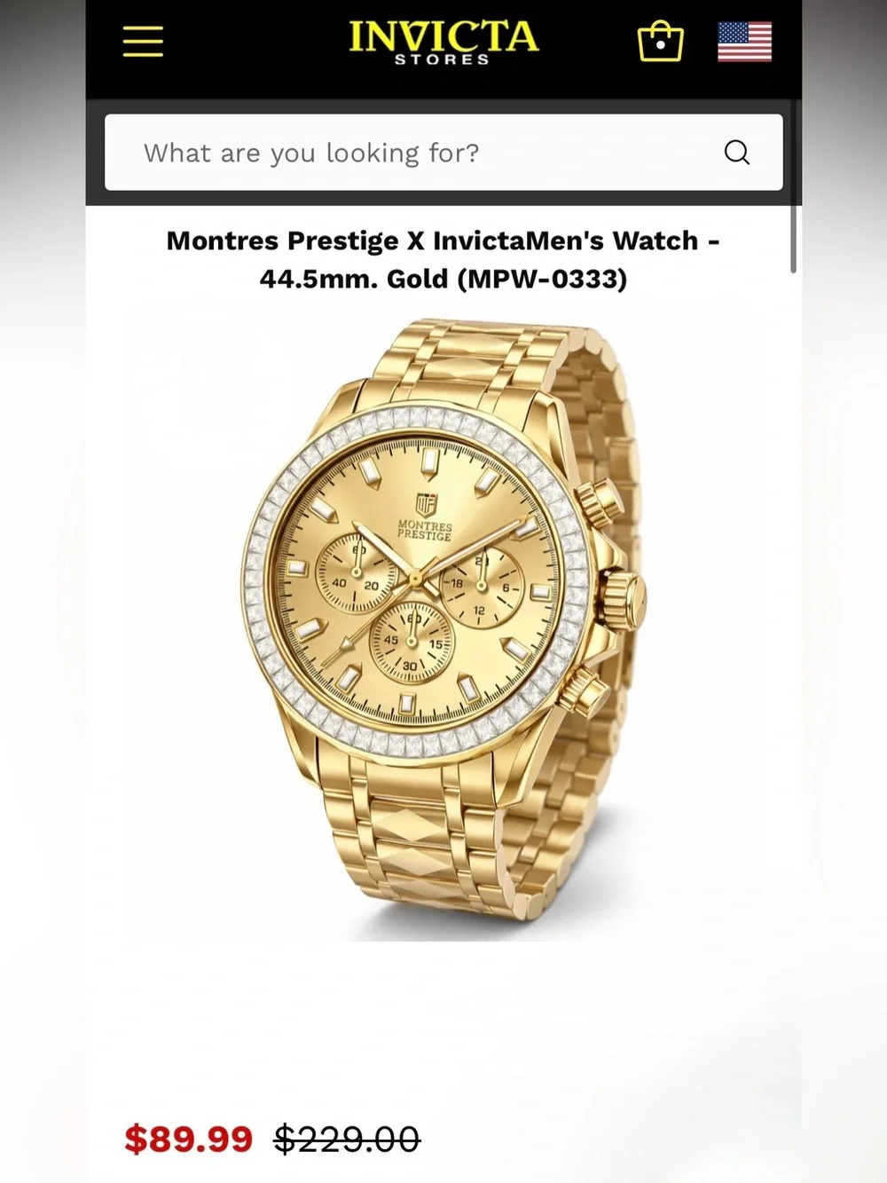 ⌚️NWT! Montres Prestige x Invicta 44.5mm Crystal Bezel Watch